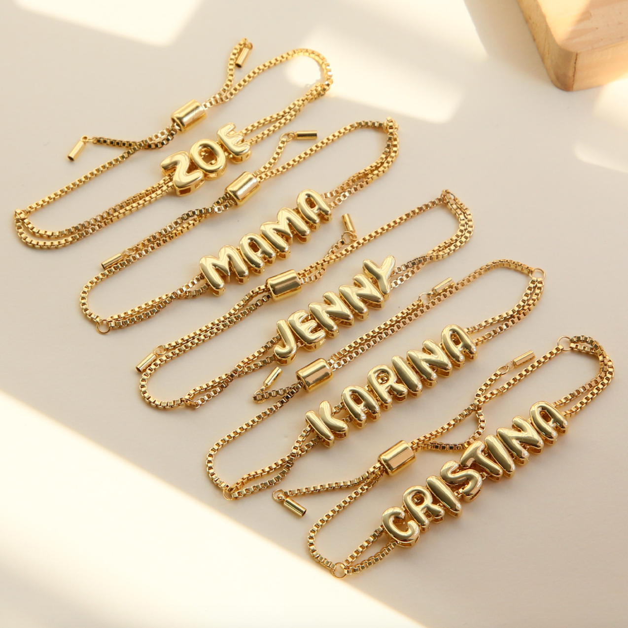 Custom Bubble Letter Bracelet