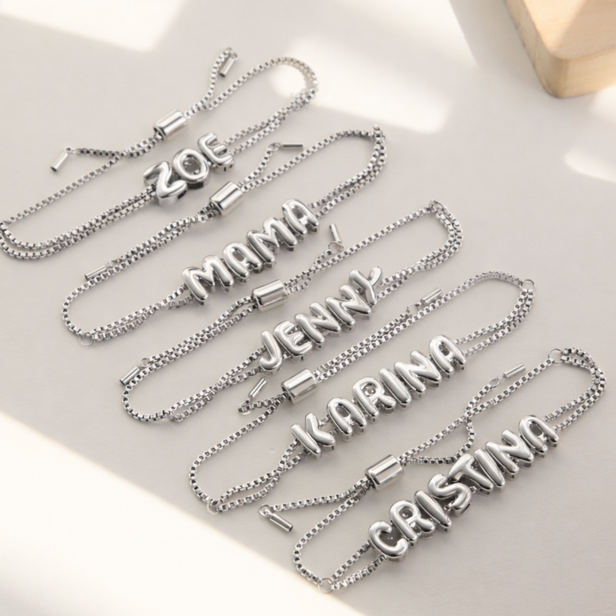 Custom Bubble Letter Bracelet