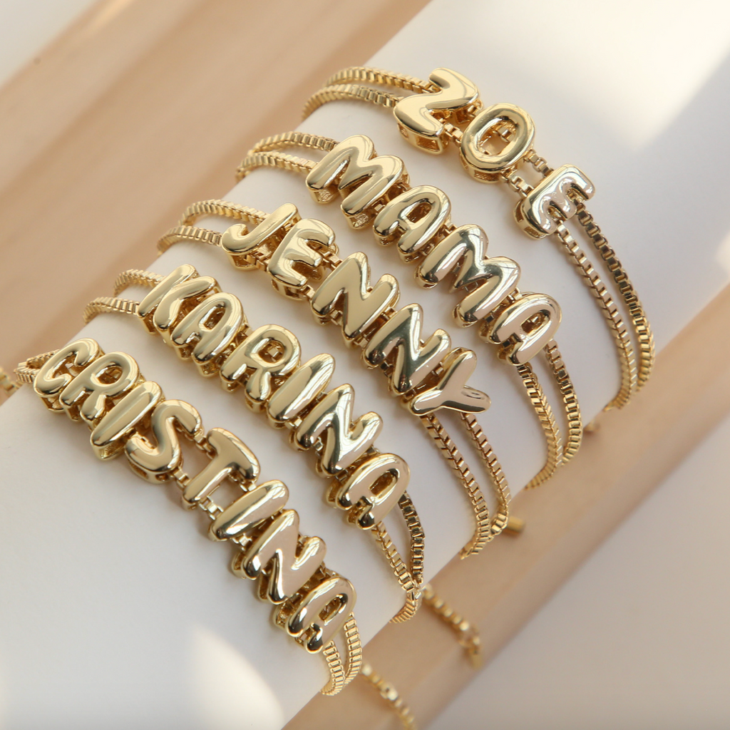 Custom Bubble Letter Bracelet