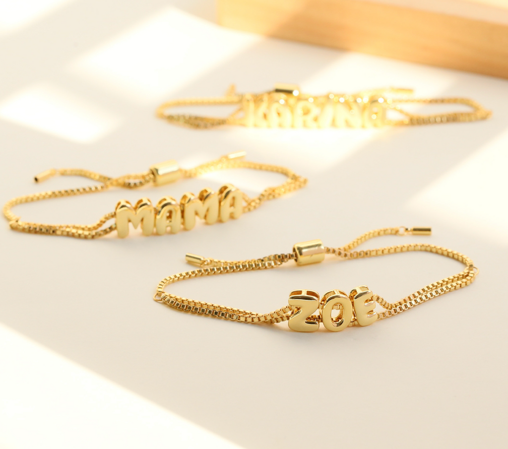 Custom Bubble Letter Bracelet