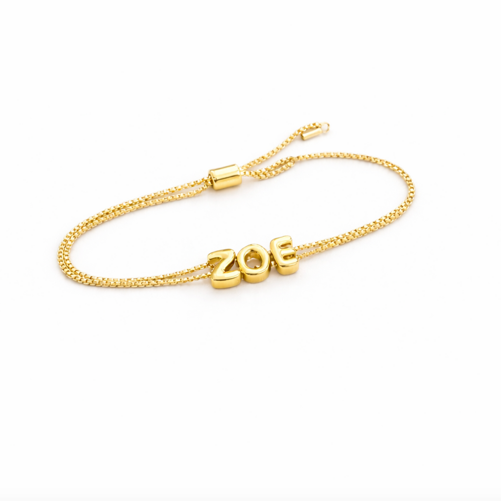 Custom Bubble Letter Bracelet