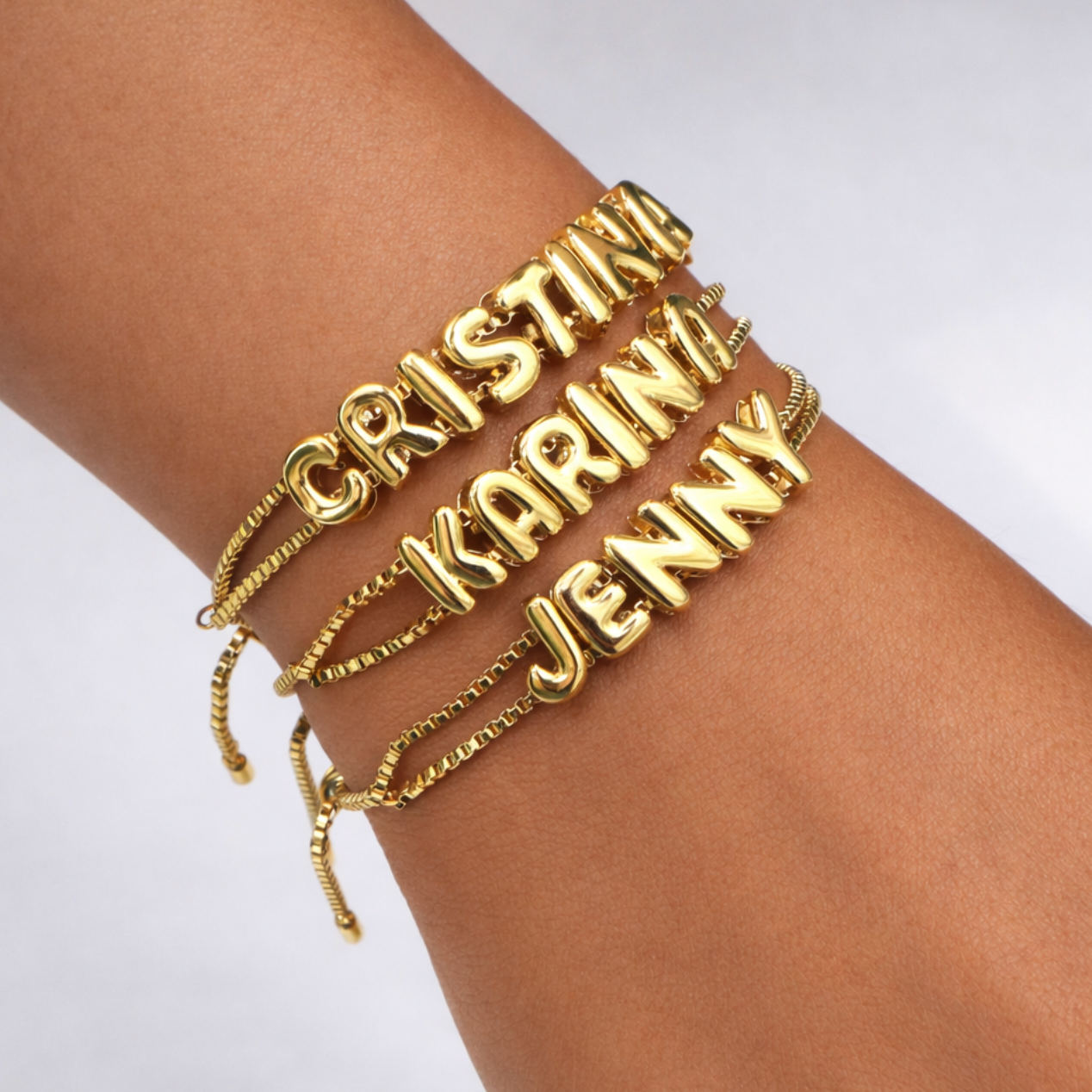 Custom Bubble Letter Bracelet