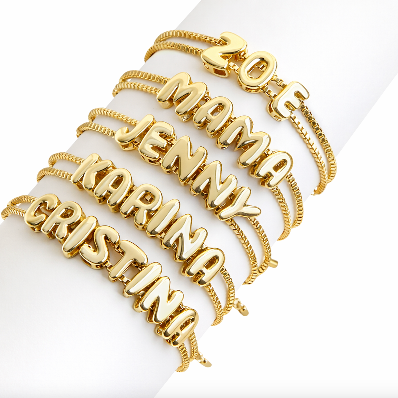 Custom Bubble Letter Bracelet